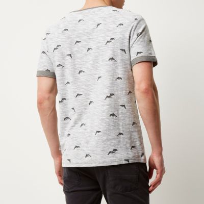 Grey Bellfield dolphin print t-shirt